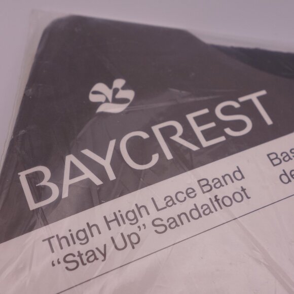 BAYCREST Thigh High Lace Band "Stay Up" Sandalfoot Average 9-10.5 Black - Picture 4 of 13